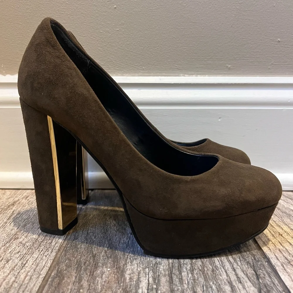 DESIGN LAB Brown 90s Retro Platform Heel Size 6.5
